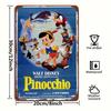 A Beautifully Designed Tin Sign Featuring Authorized Classic Cartoon Characters Pinocchio And Geppetto, Officially Licensed for
