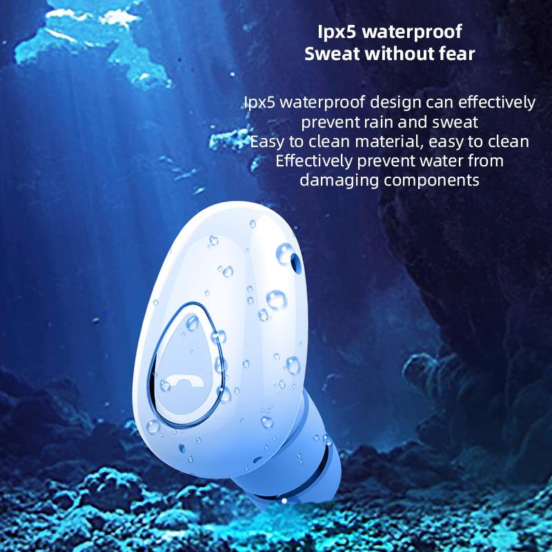 Mini Headset Wireless Invisible Earphones in Ear Bluetooth 5.0 Earphone with Mic Headset 3D Stereo Earbuds for All Smartphones