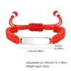 Rose Gold Adjustable Children's Bracelet with Stainless Steel Curved Plate & Red Nylon Rope (Style BR-1151)