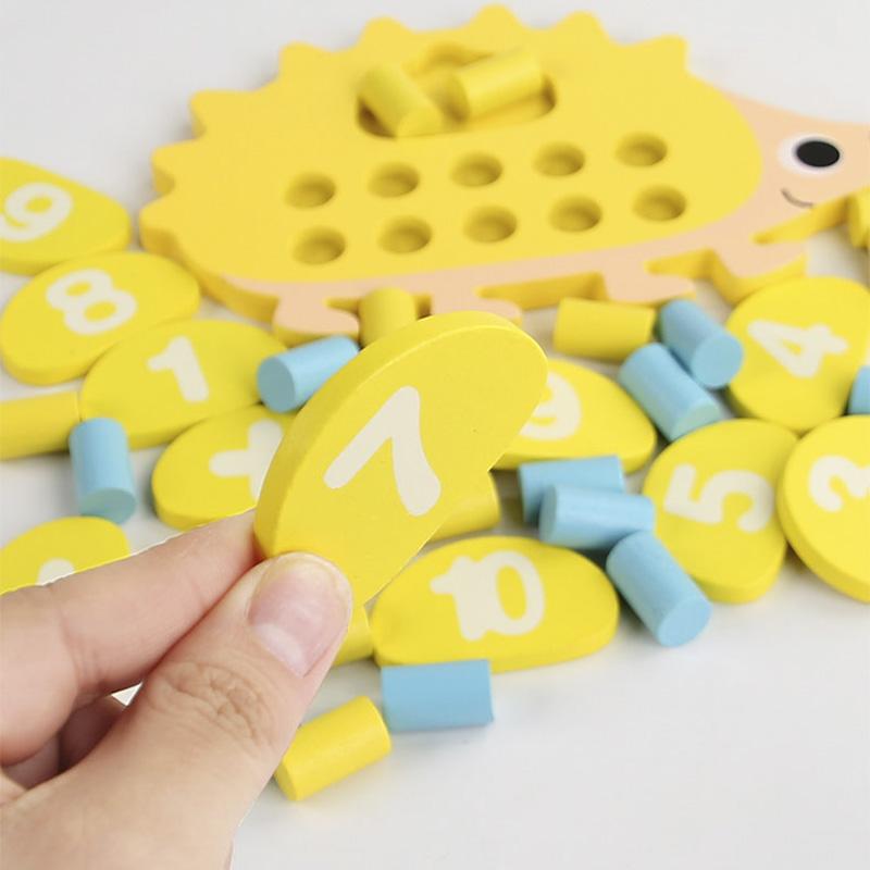 Kinder Holz Igel Zehnerzähler Zehnerfeld Spiel Addition Subtraktion Operation Mathe Spielzeug Zahlen Kognitive Lernhilfe
