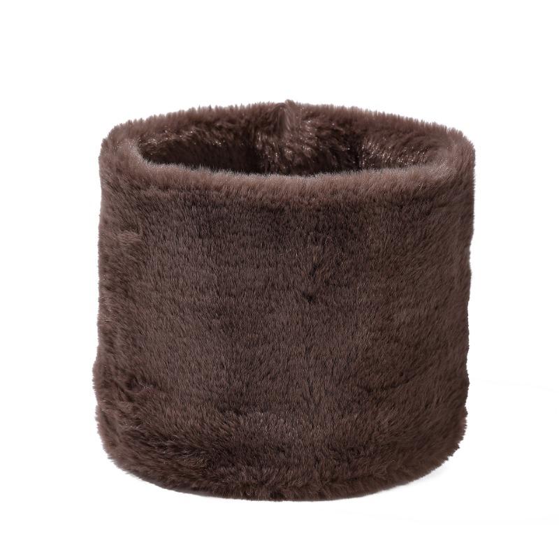 Autumn and Winter Velvet Thickened Single-ring Sleeve Elastic Scarf Men and Women Versatile Solid Color Windproof Neck Scarf