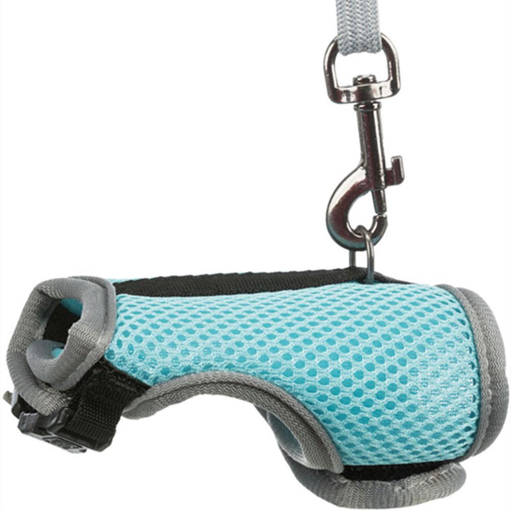 Rabbit Harness Leash Set Small Pet Chest Strap Adjustable Soft Mesh Harness with Leash Rat Vest Leashes Set Portable Elastic