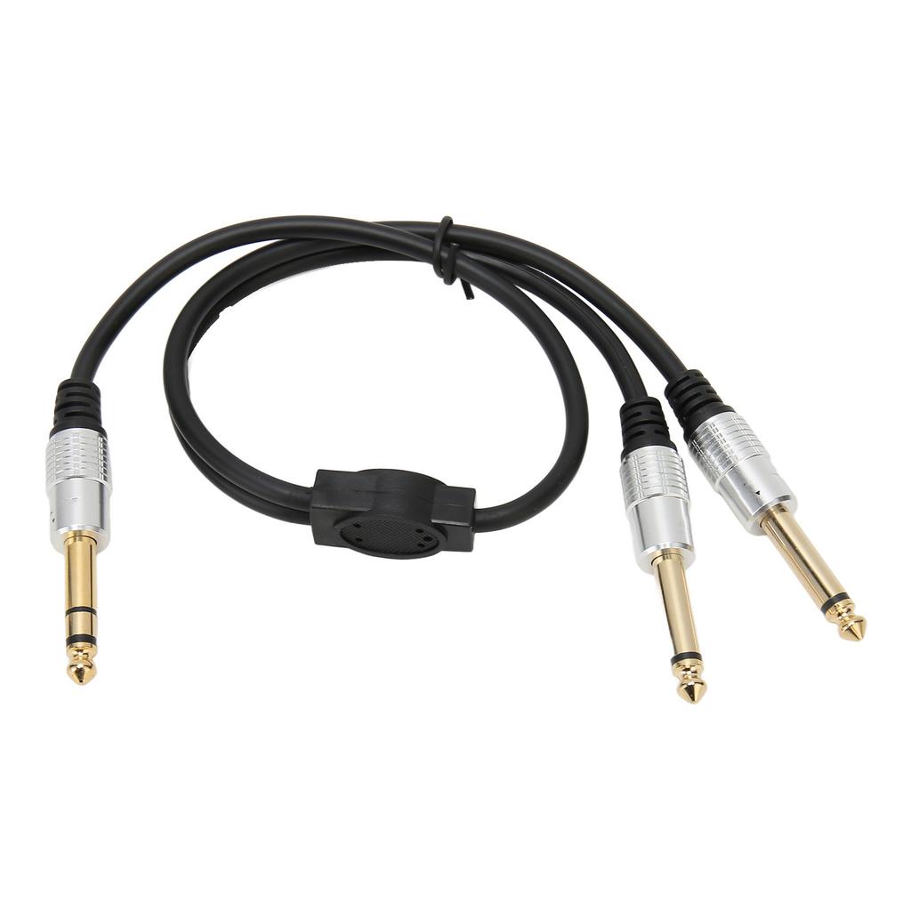 6.35mm to Dual 6.35mm Y Splitter Cable Professional Male to Male 1 4 Inch Stereo Cable for Amplifier Microphone Speaker