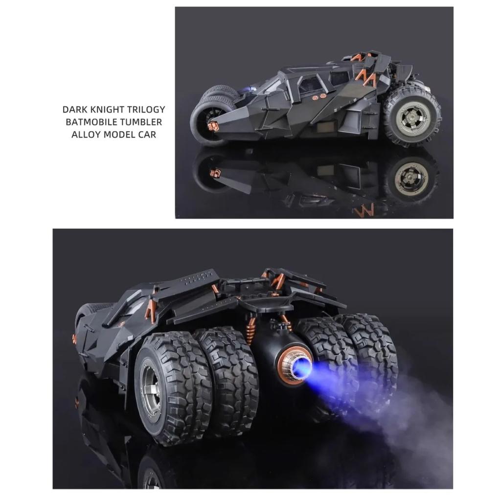 1/18 Classic Movie Car 2008 Bat-mobile Alloy Bat Sports Car Model Diecast Metal Race Combat Vehicles Model Sound Light Kids Gifts