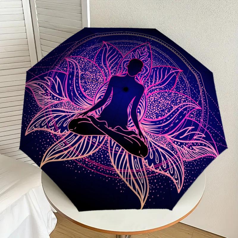 

1pc Lotus Meditation Harmony Umbrella with Plastic Handle,Suitable for All Seasons Home Travel Outdoor UmbrellaDD547