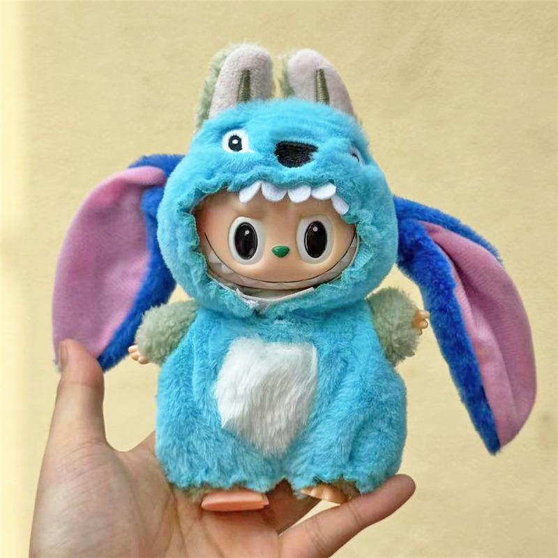 15 17cm For Labubu Doll Disney Goofy Winnie Mickey Minnie Mouse Outfit Clothes Plush Stitch Tigger Cosplay Clothing Accessories