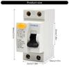 Întrerupător de Curent Rezidual 2Pini 40A Dispozitiv de Curent Rezidual Montaj pe Șină DIN Întrerupător Curent de Scurgere la Pământ Ușor de Utilizat