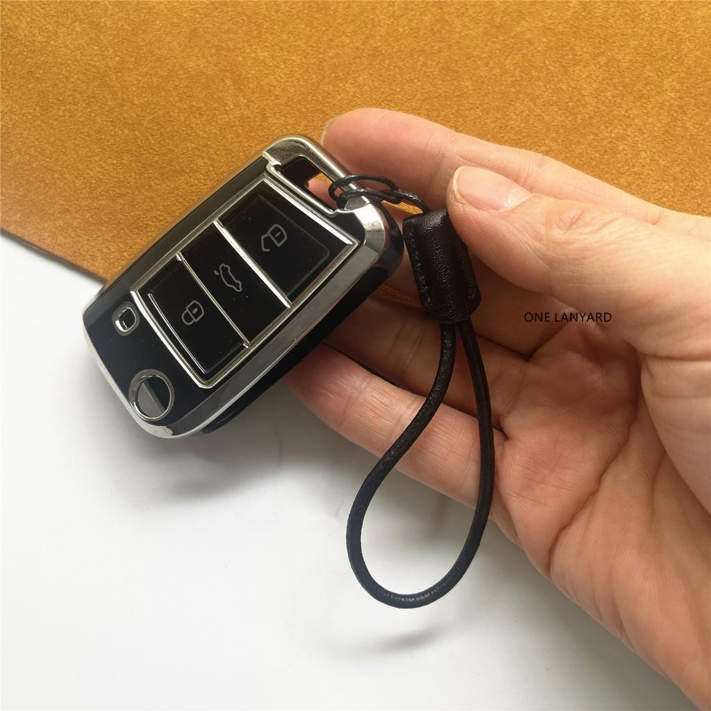 Leather handmade Lanyard String Short Grip Lanyard Mobile Phone Strap for USB Flash Drive Keychain ID Badge Holder DIY Hang Rope
