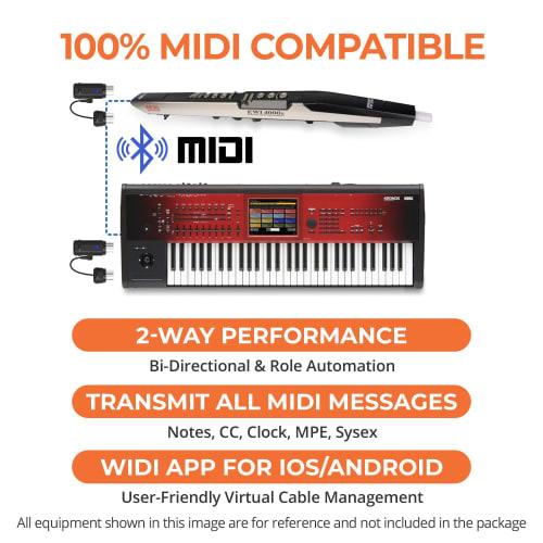 CME WIDI Master, Wireless MIDI Ultra-Low Latency Bluetooth 5.0 MIDI DIN 5 Adapter with MIDI Thru and Merge, Synthesizer EWI Keytar Guitar Pedal Digita