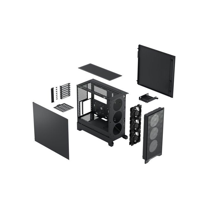 Boitier PC - FRACTAL DESIGN - FD-C-POA2A-01 - Pop 2 Air Solid - Format ATX - 3 ventilateurs a pales profilées - Noir