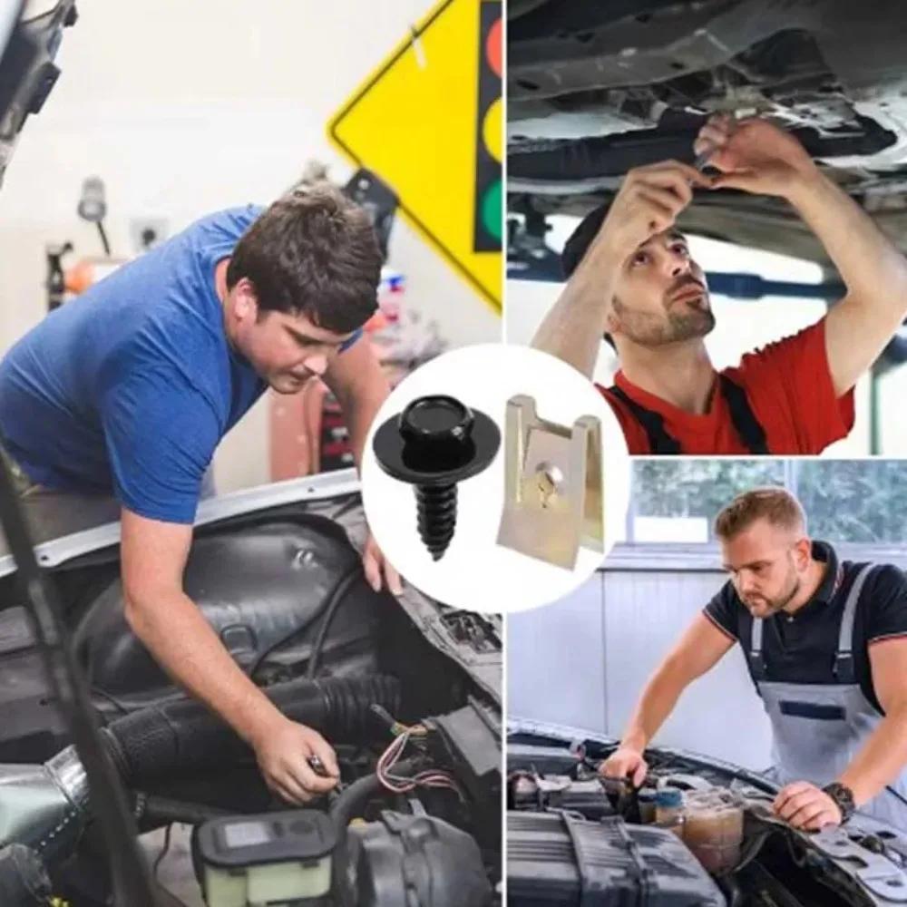 40PCS  Clips for Car Fender Bumper Trim Installation - Screw Base Fasteners for Auto Modification