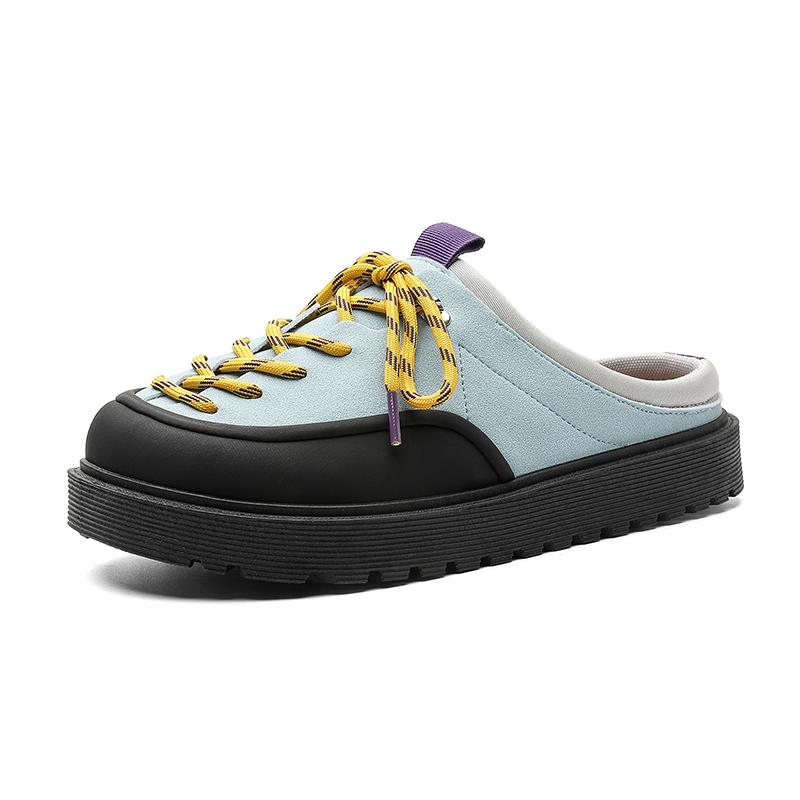 Platform Open Back Casual Shoes Half Shoes for Men Mules Summer Closed-toe Loafers Slippers Backless Slides Sandal Slip On Flats