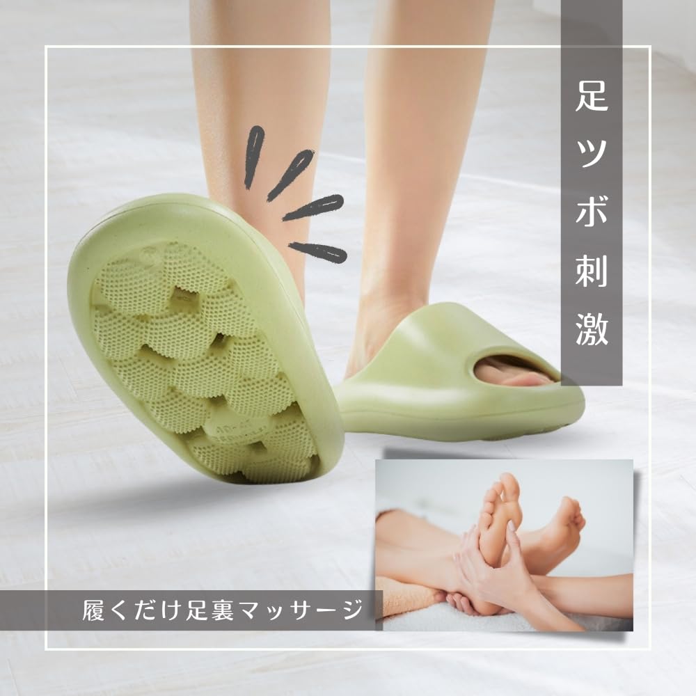 Healthy Slippers for Indoor Foot Bath and Beach Mild Sizes [JP Number] Sandals, Use, Reflexology, Cleaning, Balcony, Pool, Sandals, (Black,