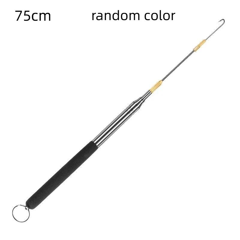 1PC Telescopic Barbed Eel Hook 360° Rotation Threaded Design Durable Long Fishing Hook for Travel Fishing Trips 75cm