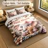 Elephant Theme Personalized 3Pcs Bedding Set Custom Text & Name 1 Sheet 2 Pillowcases Household Bedding 1pc