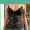 Women Sleeveless Top With Satin Fabric And Floral Print For Spring Fashion