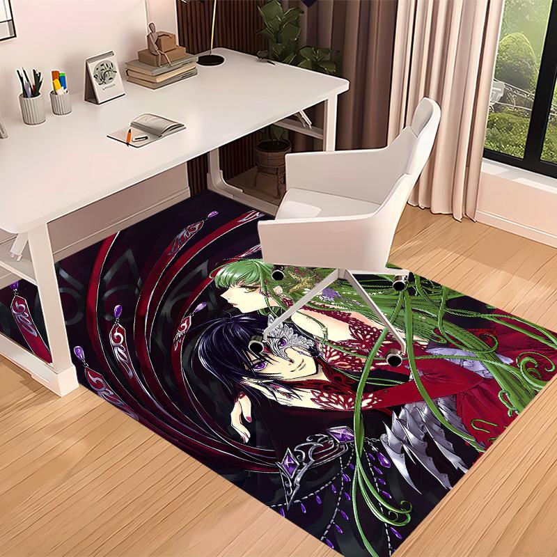 Anime Code Geass Printed Absorbent Washable Carpet,Non-Slip Bathroom Mats,Kitchen Rugs,Living Room Entrance,Camping Picnic Rugs