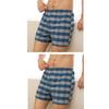 2pcs Male Arrow Pants Men Cotton Plaid Boxers Shorts Loose Mid-Waisted Men's Plus Size Underwear Homewear Comfortable Panties