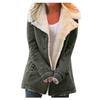 Cappotto Mezza Lunghezza con Cappuccio in Misto Tessuto da Donna Giubbotti di Peluche Colore Unito Popolare Autunno Inverno Abbigliamento da Donna
