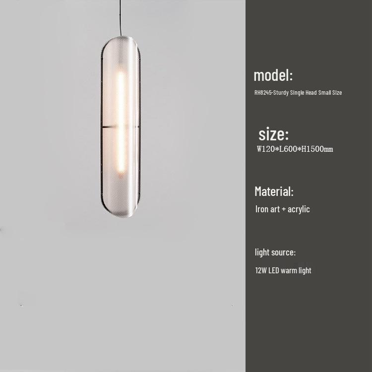 Nordic Modern LED Pendant Light - Creative Acrylic Long Strip Design for Living Room, Bedroom, or Restaurant.