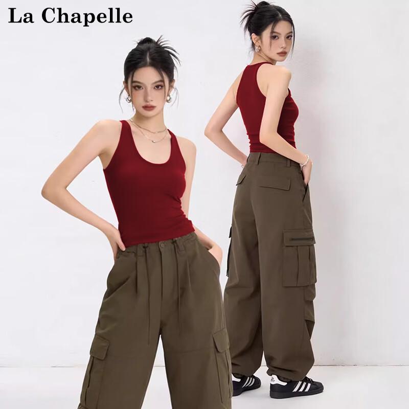 

La Chapelle Women s Integrated Bra T-Back Camisole Top M
