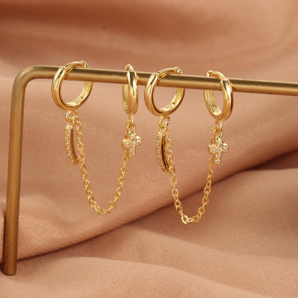 

Drop Earrings Female Fashion Jewelry Korean Style Earrings Cross Ear Buckle Women Hoop Earrings серебряный