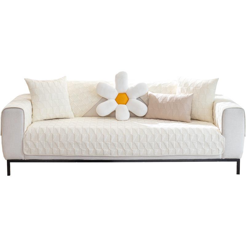 Nordic Washed Cotton Sofa Cushion Modern Non-Slip Jacquard Cover Universal Four Seasons Bed & Breakfast Use