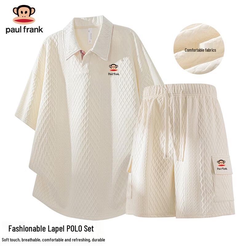 

Paul Frank Men s Waffle Polo Shirt & Shorts Set 6XL