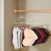 5Pcs Non-slip Clothes Hanger with 8 Clips Stainless Steel Sock Hangers  Closet Storage