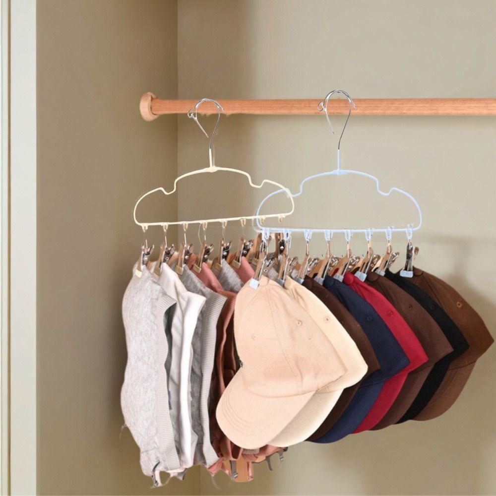 5Pcs Non-slip Clothes Hanger with 8 Clips Stainless Steel Sock Hangers  Closet Storage