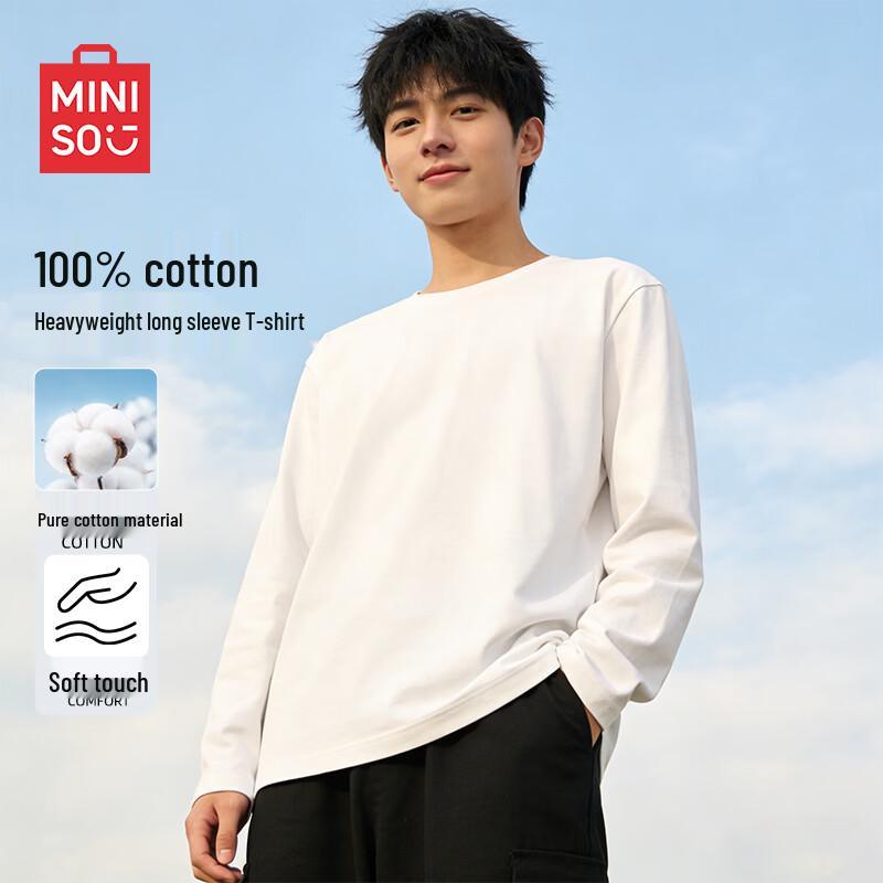 MINISO Men's Spring American Heavyweight Long-Sleeve T-Shirt