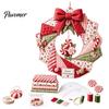 Dekorativer Stoffkranz Bausatz Weihnachten DIY-Set, Patchwork Anfängerfreundlich Handgemachtes Feiertagsbasteln Personalisiertes Türdekor Dekoration Set für