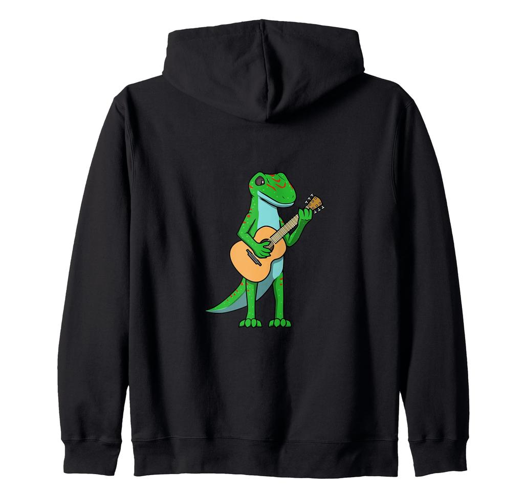 Gecko Guitar Player Hobby Musician Zip Hoodie