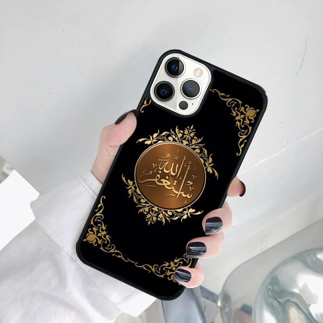 Мусульманский Ислам Бисмиллях Аллах Чехол для Телефона Для iPhone 17 Air 15 16 14 11 12 13 Pro MAX Plus iPhone 13 black
