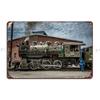 Vintage Steam Engine Metal Sign Cinema Plaques Home Club Design Tin Sign Poster