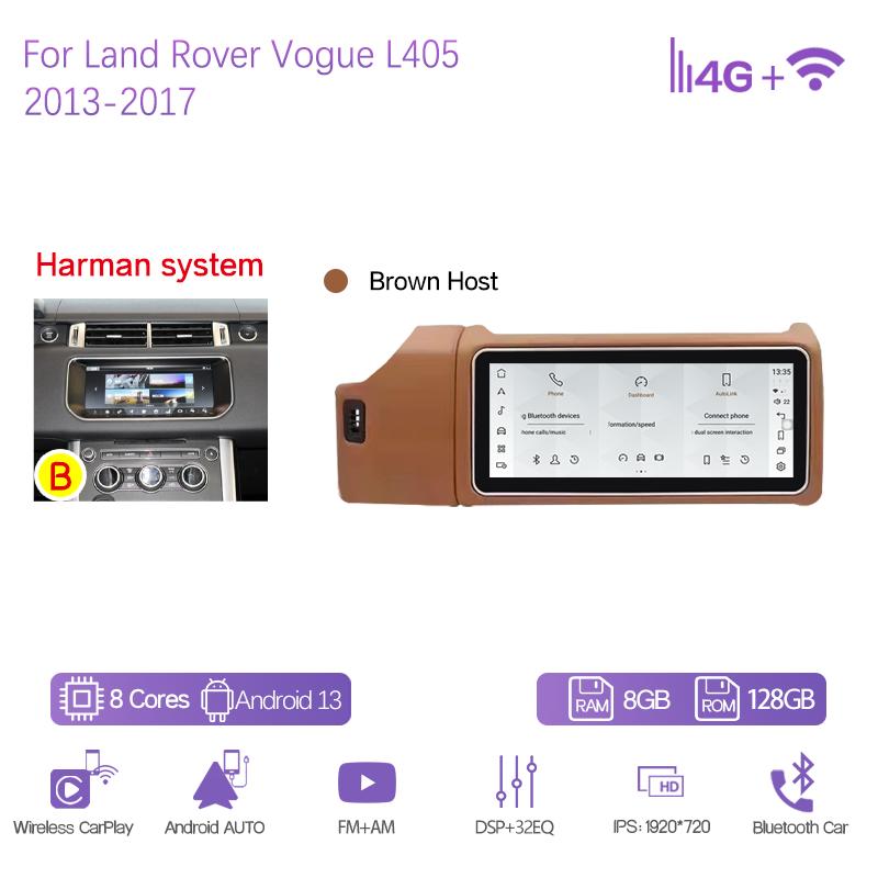 12.3" Car Multimedia Player For Land Rover Vogue L405 2013-2017 GPS Navigation Radio Android13 8+128G CarPlay 4G Host 360Camera