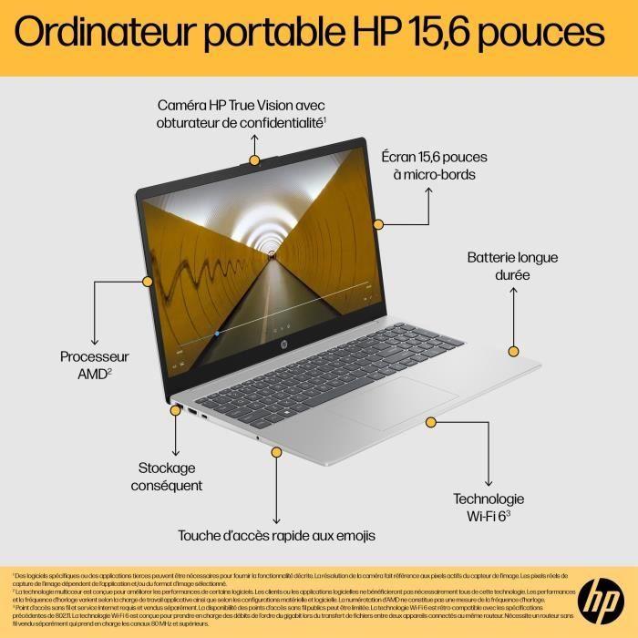 HP 15-fc0156nf Laptop PC - Windows 11 - 15.6" FHD IPS - Ryzen 7 7730U - 32GB RAM - 512GB SSD Storage - AZERTY
