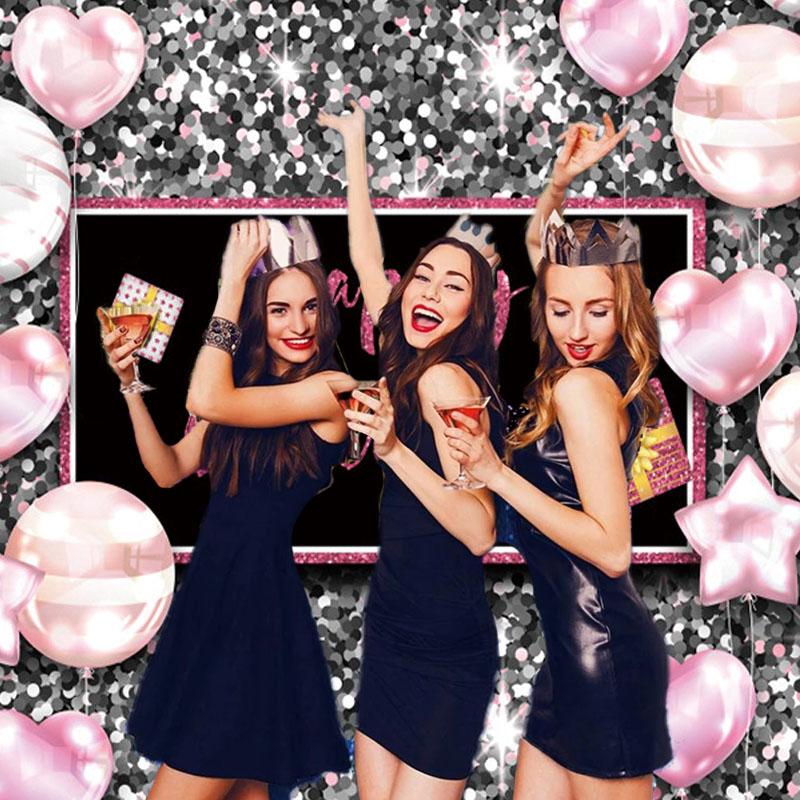 Grattis på födelsedagen Bakgrund Banner Bakgrund Tyg rekvisita Party Dekorera