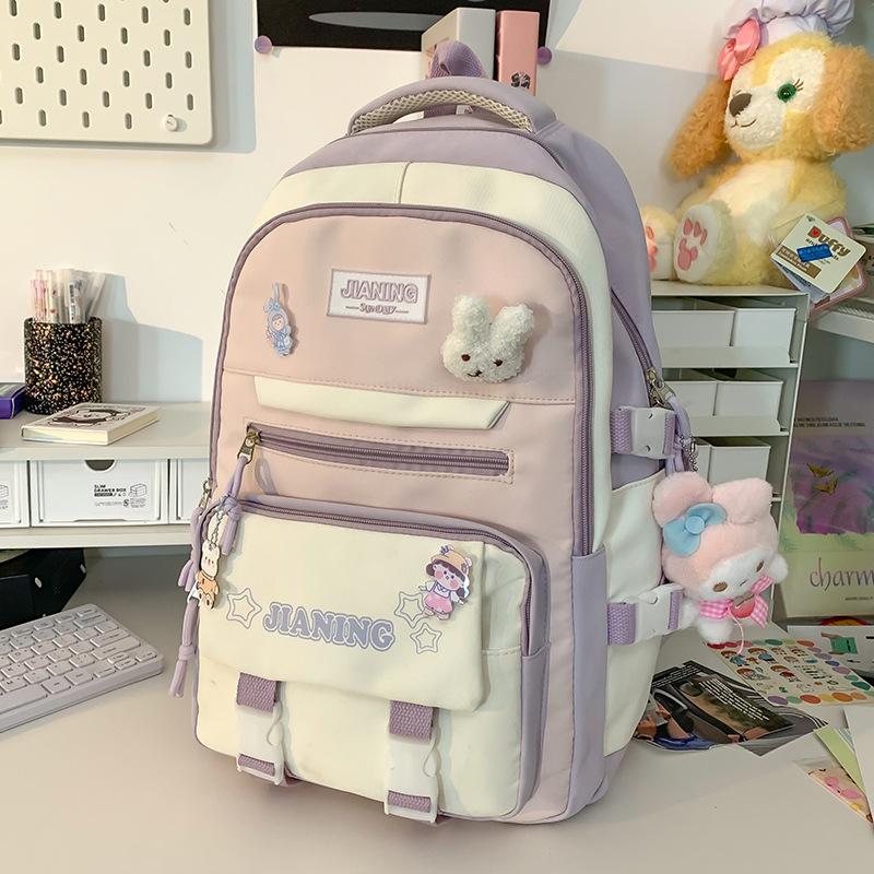 School bag Children's elementary school students Girls Junior high school students High school two-piece set Backpack