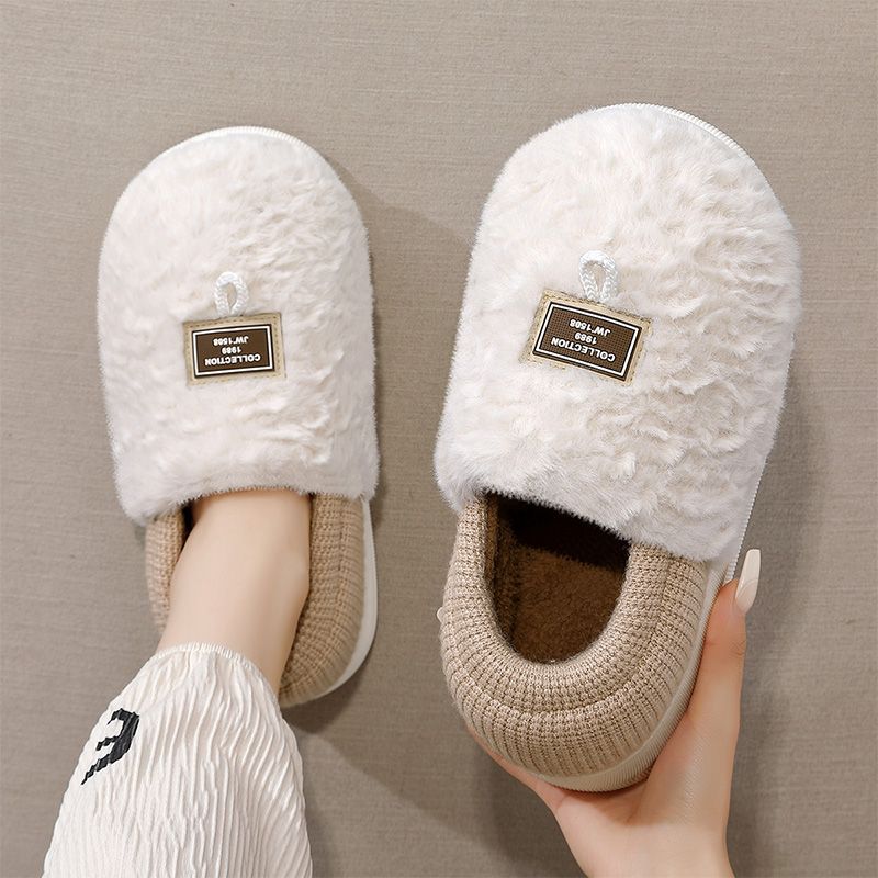 Cotton slippers autumn and winter new indoor home non-slip thick-soled breathable plush warm couple cotton shoes