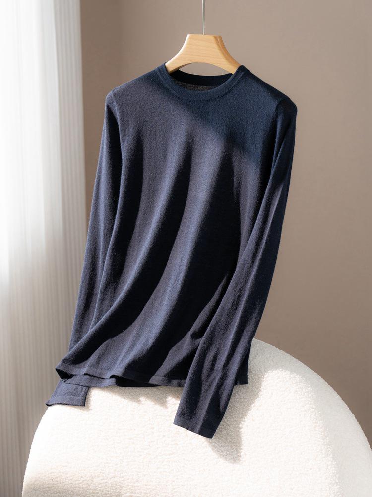 Women's Casual Knitwear: Pure Cashmere Long Sleeve, Round Neck, Loose Style for Autumn and Winter.