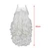 Santa Claus Wig And Beard Cosplay Christmas White Curly Hair for Stage
