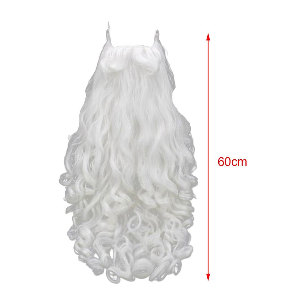 Santa Claus Wig And Beard Cosplay Christmas White Curly Hair for Stage