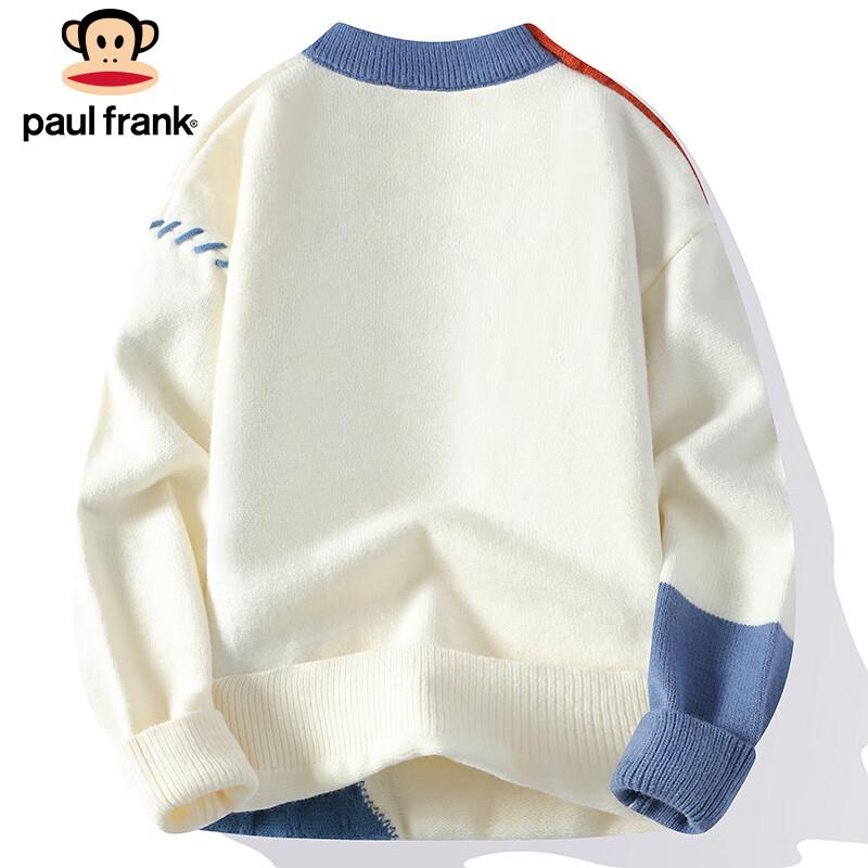 paul frank Men's Color Block Patchwork Crew Neck Sweater
