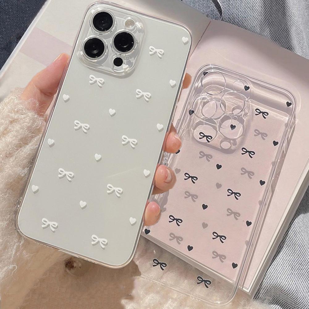 Phone Case For Realme 12 Pro Plus C67 4G C53 C55 C11 C12 C15 C21Y 5 6 7 8 9 10 Cover Flower Pink Bowknot Fashion Silicone Funda