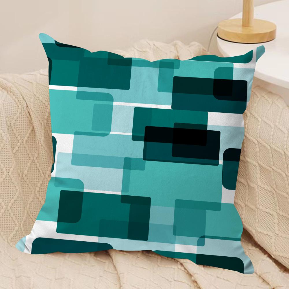 Teal Blue Flower Cushion Cover Soft Plush Throw Pillow Cover DoubleSided Printed Cushion Case Cozy Sofa Home Decor