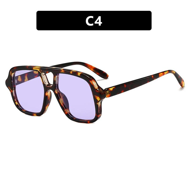 Classic Retro Double Bridge Square Pilot Sunglasses Fashion Women's UV Protection Eyeglasses Men's Outdoor Driving Eyewear