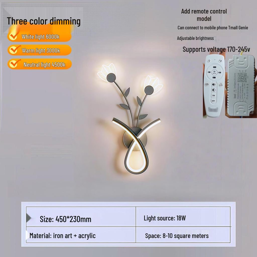 Kreative LED-Wandleuchte für den Innenbereich mit Fernbedienung - Stufenloses Dimmen für Schlafzimmer, Wohnzimmer, Flur, Balkon oder Treppenhaus