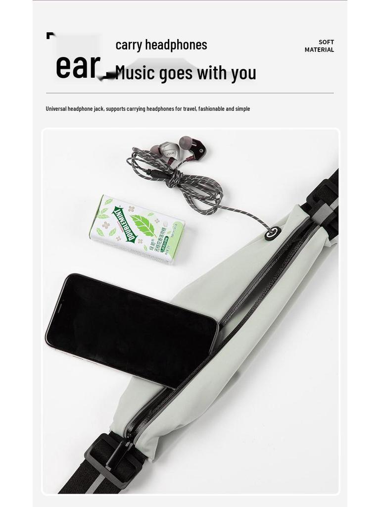 High-End Waterproof Lightweight Running Waist Bag - Elastic, Invisible Design for Fitness and Phone Storage