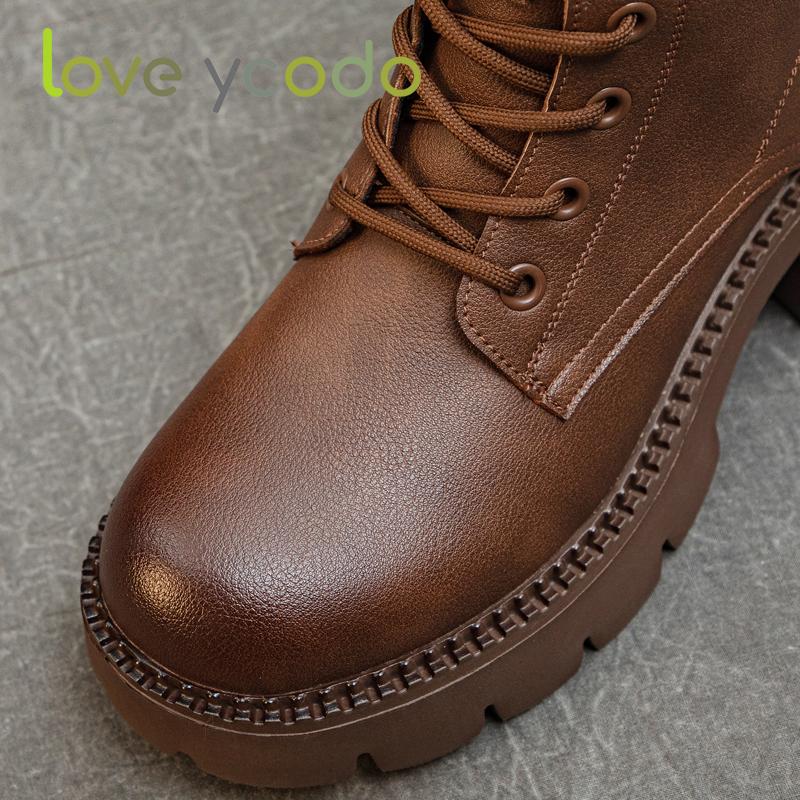 Женские осенние и зимние удобные ботинки Marton из натуральной кожи — фото 9